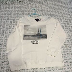 Grayson Threads Cream Paris Graphic Crew Neck Sweater